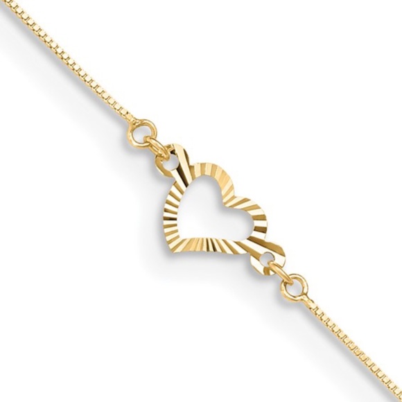 14k Fancy Heart Anklet